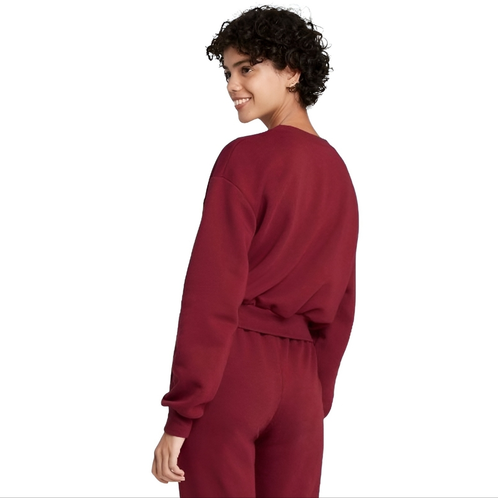 Women's Burgundy Sweatshirt - Picture 2 of 4